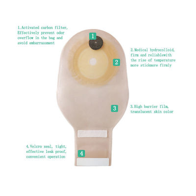 높은 장벽 부드러운 PVDC 1 조각 콜로스토미 봉지 콜로스토미 처분 봉지 오픈